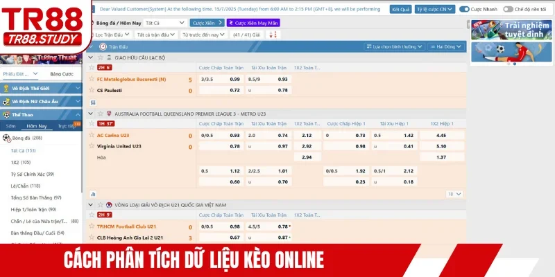 Cách phân tích dữ liệu kèo online