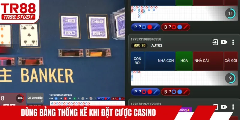 Dùng bảng thống kê khi đặt cược casino