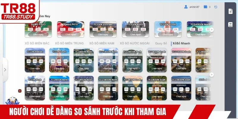 Người chơi dễ dàng so sánh trước khi tham gia lô đề