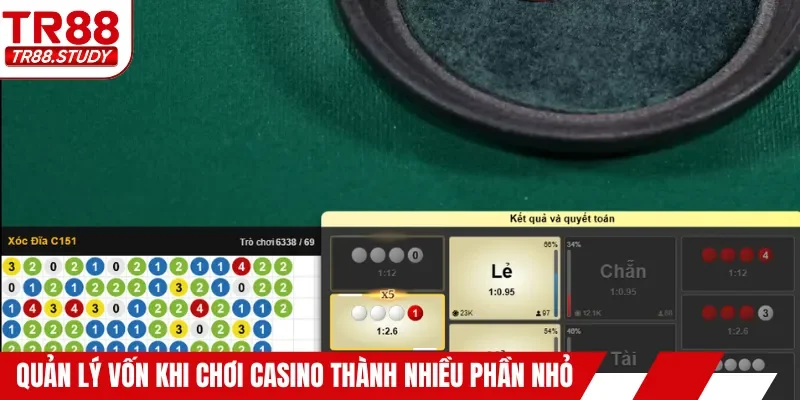 Quản lý vốn khi chơi casino thành nhiều phần nhỏ