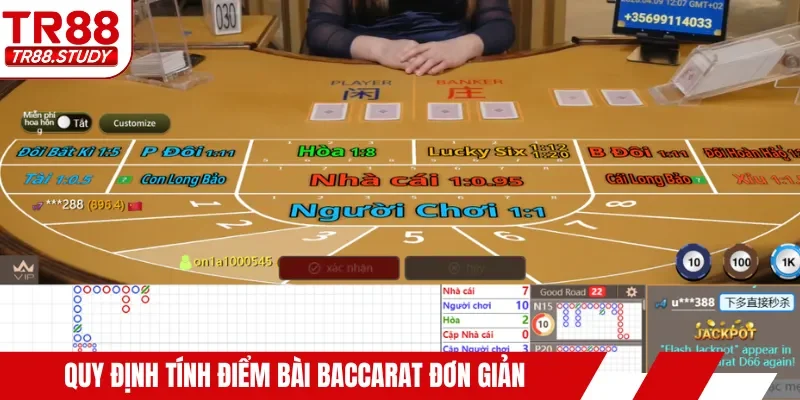 Quy định tính điểm bài Baccarat đơn giản