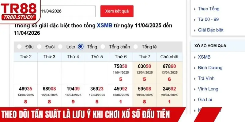 Theo dõi tần suất là lưu ý khi chơi xổ số đầu tiên