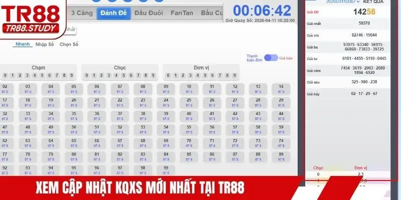 Xem cập nhật KQXS mới nhất tại TR88