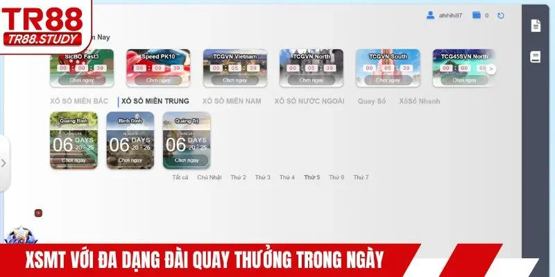 XSMT với đa dạng đài quay thưởng trong ngày
